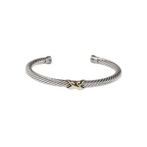 David Yurman 5mm Sterling Silver and 14k Gold Cable Crossover X Bracelet